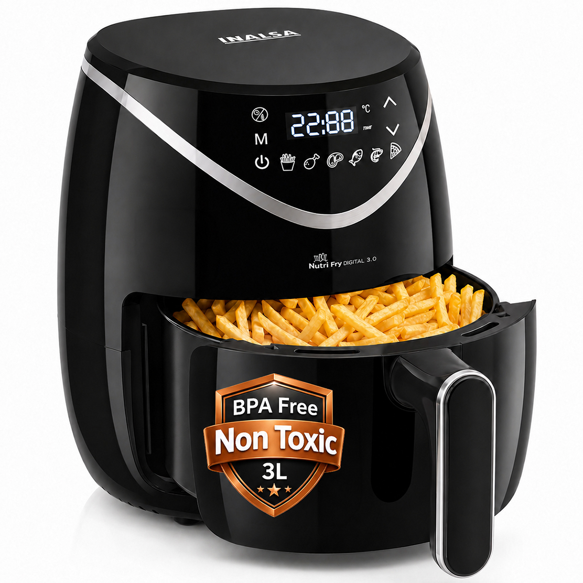 生活家電 Air Fryer 3L Non-Oil Frying, LED Display